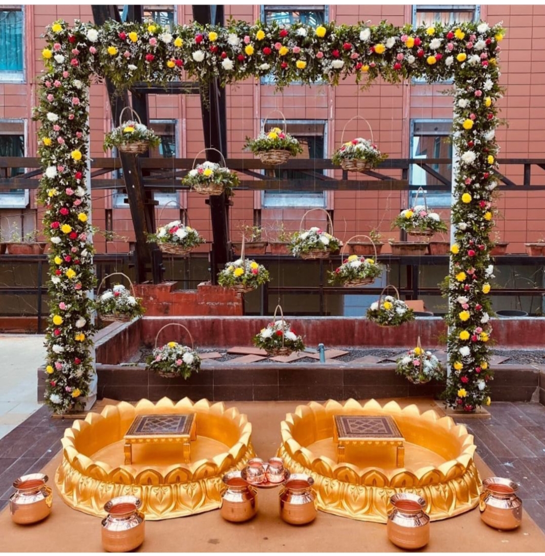 Traditional Unique Haldi Decor For Couple