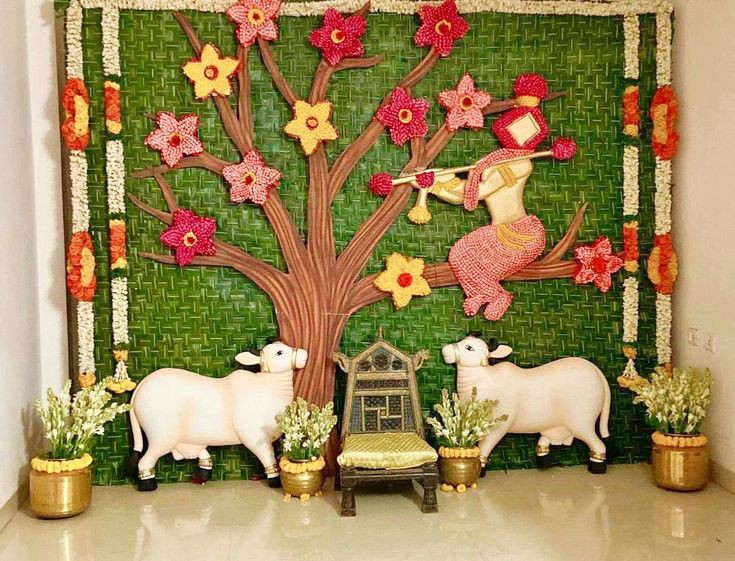 Celebrate New Beginnings With This Vibrant Pooja Backdrop