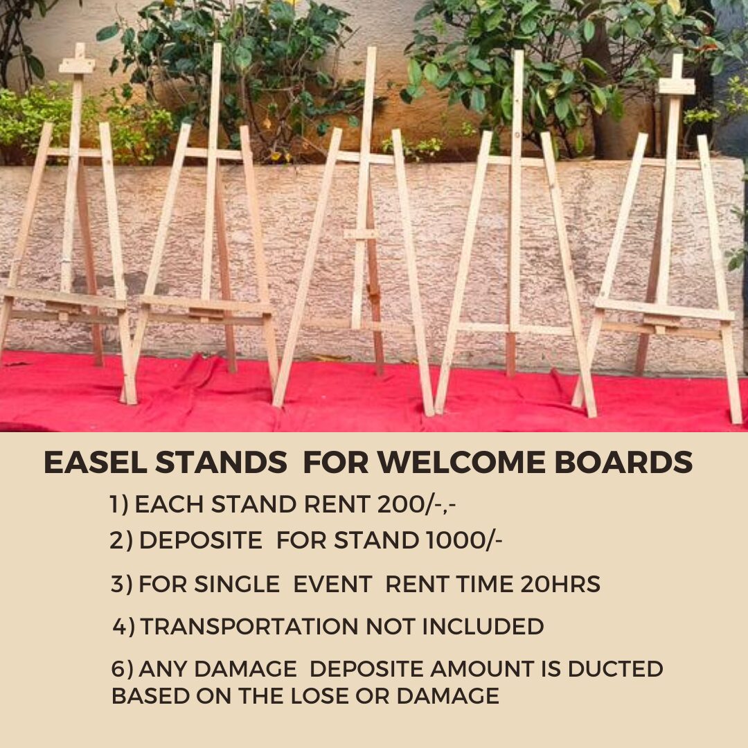 Wooden easel stand rental for welcome boards, signage displays and event entrance decorations