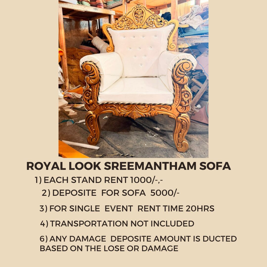 Luxury carved royal chair for Seemantham, baby shower and traditional event decorations